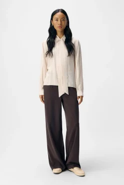 Object Blusas-Blusa de laço de viscose Branco