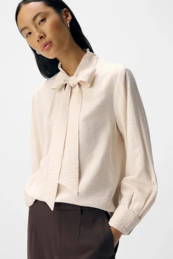 Object Blusas-Blusa de laço de viscose Branco