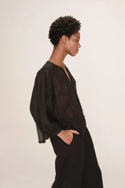 Grace & Mila Blusas-blusa de lurex Preto