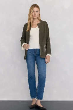 Pedro del Hierro Camisolas-Blusa de malha com folho Ecru