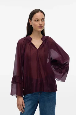 Vero Moda Blusas-Blusa de manga com babados Roxo