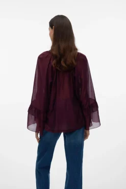 Vero Moda Blusas-Blusa de manga com babados Roxo