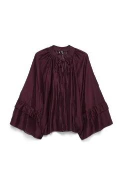 Vero Moda Blusas-Blusa de manga com babados Roxo