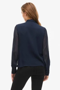 Vila Blusas-Blusa de manga comprida Azul