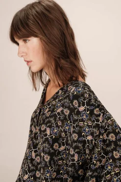 Grace & Mila Blusas-Blusa de manga comprida com estampa floral Preto