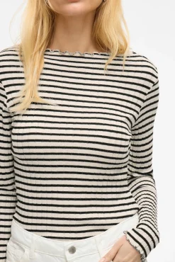 Vila T-Shirts|Blusas-Blusa de manga comprida com vivo Impress&atilde;o