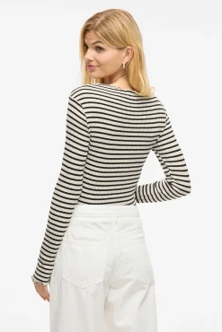 Vila T-Shirts|Blusas-Blusa de manga comprida com vivo Impress&atilde;o