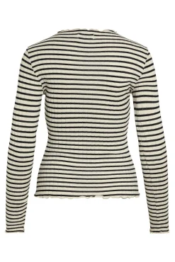 Vila T-Shirts|Blusas-Blusa de manga comprida com vivo Impress&atilde;o