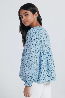 Springfield Kids Malhas|Blusões-Blusa de manga comprida para menina azul