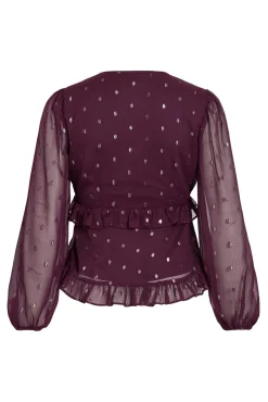 Vila Blusas-Blusa de manga de manga comprida Roxo
