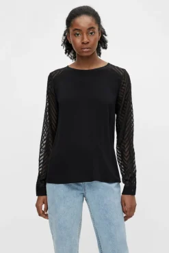 Object Blusas-Blusa de manga fina Preto