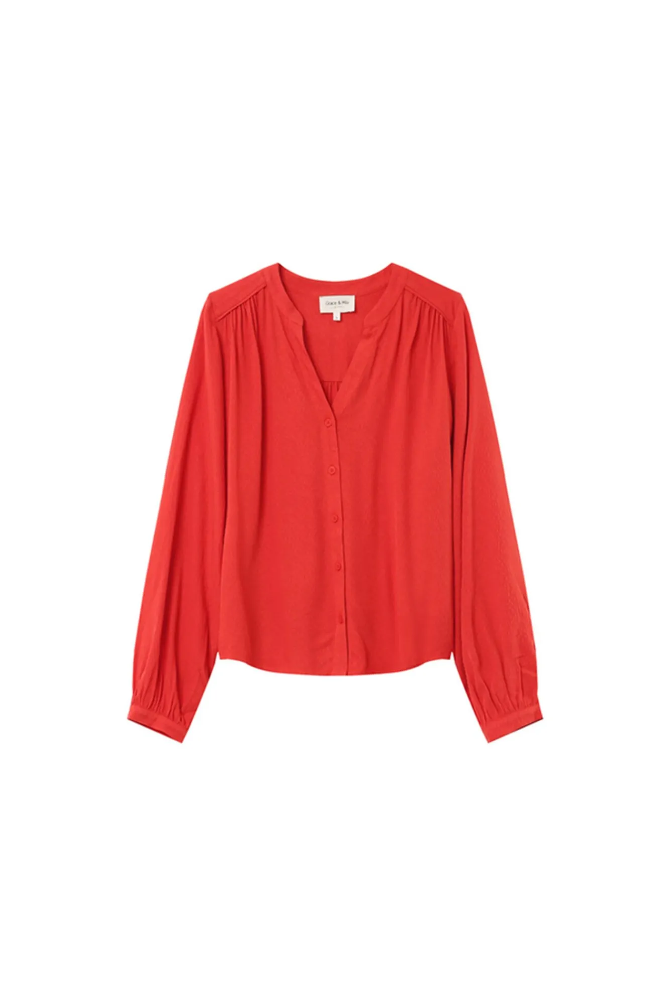 Grace & Mila Blusas-Blusa de mangas comprida com corte regular Vermelho