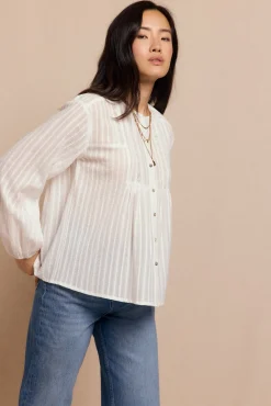 Slowlove Blusas-Blusa de renda Ecru