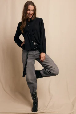 Slowlove Blusas-Blusa de renda Preto