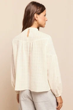 Slowlove Blusas-Blusa de renda Ecru