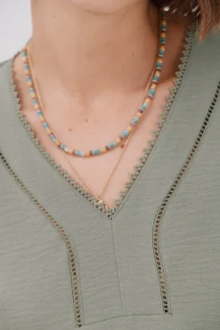 Cortefiel Blusas-Blusa de renda com babados Verde