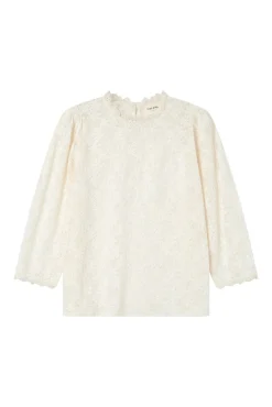 Grace & Mila Blusas-Blusa de renda com manga 3/4 Branco