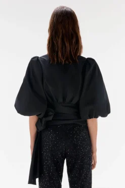 TFP by Tamara Falcó Blusas-Blusa de tafetá com laço Preto