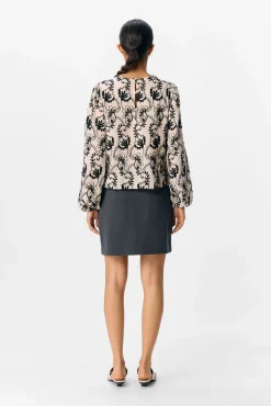 Object Blusas-Blusa de tecido bordado Tostado