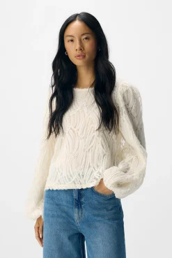 Object Blusas-Blusa de tecido texturizado Branco