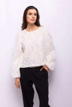 Object Blusas-Blusa de tecido texturizado Branco
