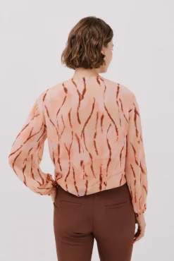 Cortefiel Blusas-Blusa decote bico Multicolorido