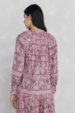 Pedro del Hierro Blusas-Blusa estampada P&uacute;rpura