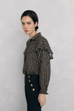 Pedro del Hierro Blusas-Blusa estampada capa Cizento