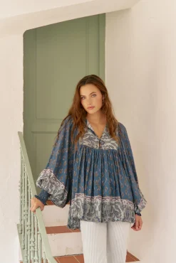 Jaase Blusas-Blusa estampado Paloma Nico Azul