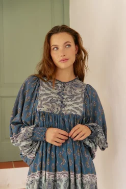 Jaase Blusas-Blusa estampado Paloma Nico Azul