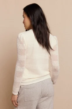 Slowlove T-Shirts-Blusa estruturada rústica de manga comprida Ecru