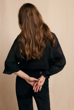 Slowlove Blusas-Blusa franzida Preto