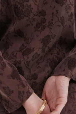 Hoss Intropia Blusas-Blusa jacquard . Concha Castanho