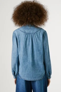 Pepe Jeans Blusas-Blusa jeans normal azul