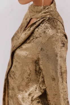 Cortefiel Blusas-Blusa laço efeito Dourado