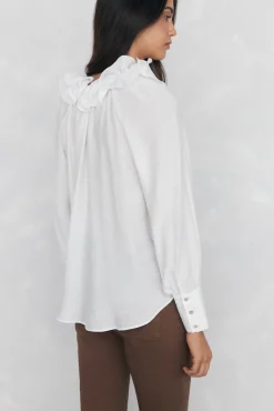 Pedro del Hierro Blusas-Blusa lisa e solta Branco