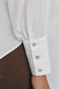 Pedro del Hierro Blusas-Blusa lisa e solta Branco