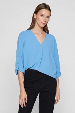 Vila Blusas-blusa manga 3/4 Azul