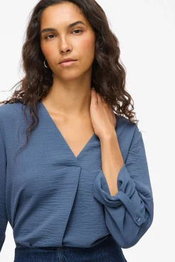 Vila Blusas-blusa manga 3/4 Azul