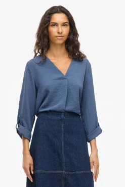 Vila Blusas-blusa manga 3/4 Azul