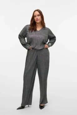 Vero Moda Curve T-Shirts-Blusa manga top longa plus size Cinzento