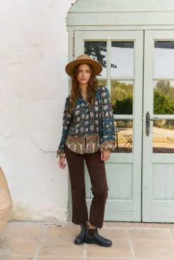 Jaase Blusas-Blusa Nadia com estampado Nomade Azul