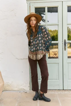 Jaase Blusas-Blusa Nadia com estampado Nomade Azul