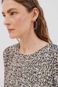 Cortefiel Blusas-Blusa plissada Impressão