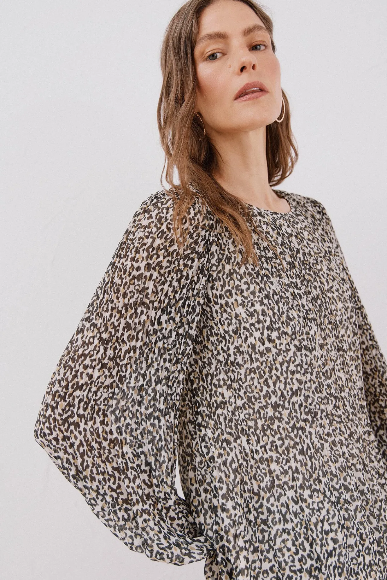 Cortefiel Blusas-Blusa plissada Impressão