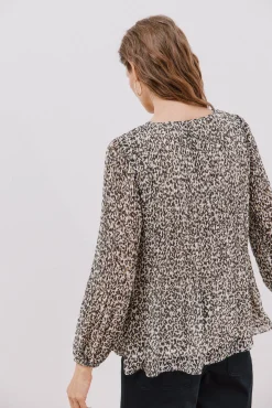 Cortefiel Blusas-Blusa plissada Impressão