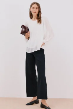 Cortefiel Blusas-Blusa plissada Branco