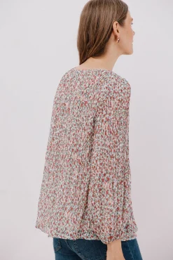 Cortefiel Blusas-Blusa plissada Multicolorido