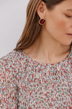 Cortefiel Blusas-Blusa plissada Multicolorido