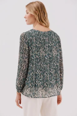 Cortefiel Blusas-Blusa plissada contrastante Multicolorido